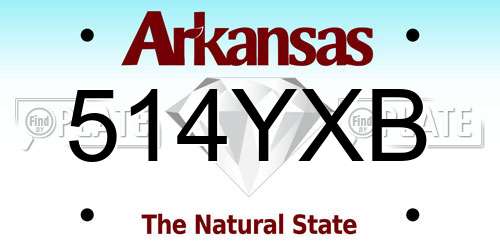 514YXB Arkansas License Plate