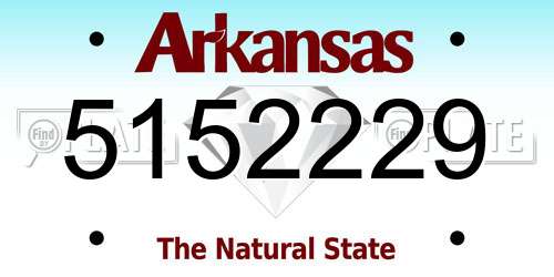5152229 Arkansas License Plate