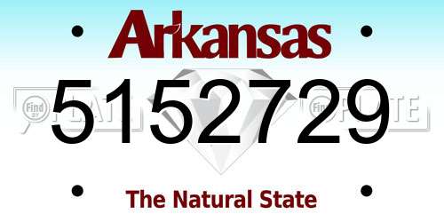 5152729 Arkansas License Plate