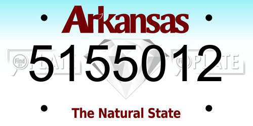 5155012 Arkansas License Plate