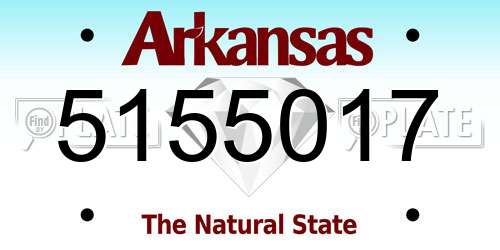 5155017 Arkansas License Plate