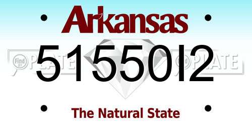 51550I2 Arkansas License Plate