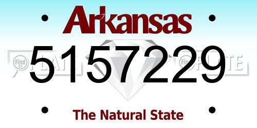 5157229 Arkansas License Plate