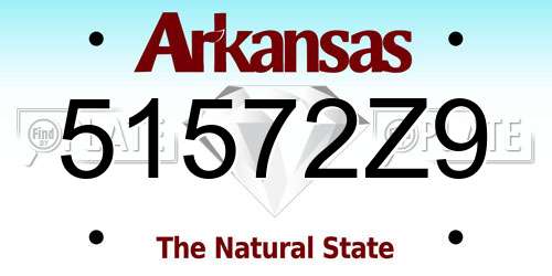 51572Z9 Arkansas License Plate