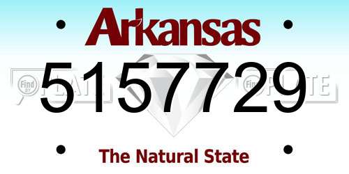 5157729 Arkansas License Plate