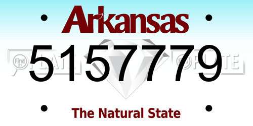 5157779 Arkansas License Plate