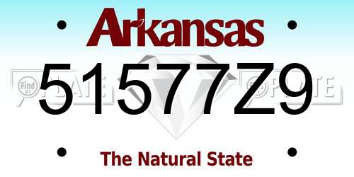 51577Z9 Arkansas License Plate