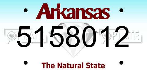 5158012 Arkansas License Plate