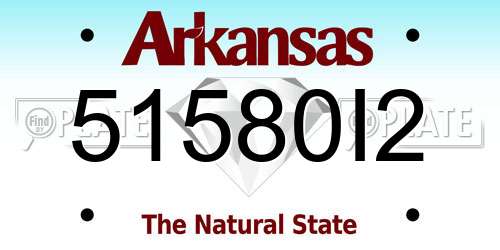 51580I2 Arkansas License Plate