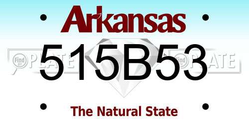 515B53 Arkansas License Plate
