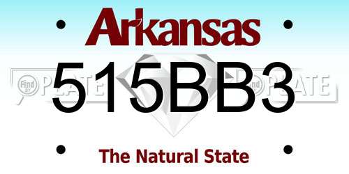 515BB3 Arkansas License Plate