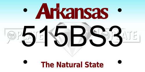 515BS3 Arkansas License Plate
