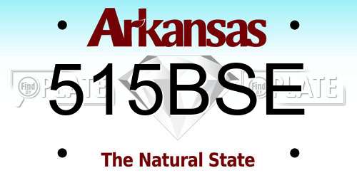 515BSE Arkansas License Plate