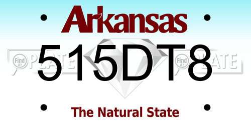 515DT8 Arkansas License Plate