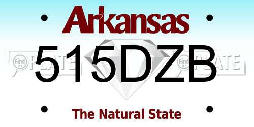 515DZB Arkansas License Plate