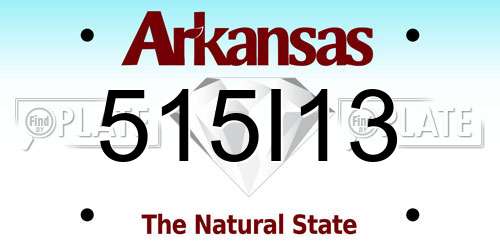 515I13 Arkansas License Plate