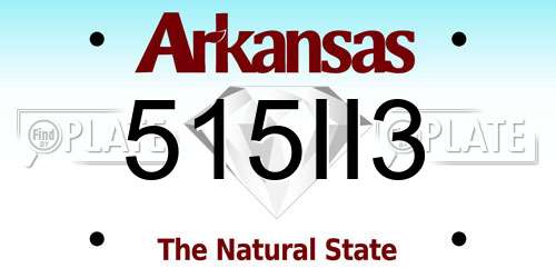 515II3 Arkansas License Plate