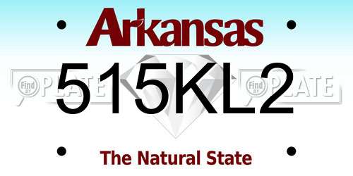 515KL2 Arkansas License Plate