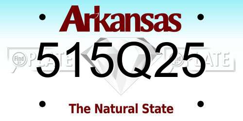 515Q25 Arkansas License Plate