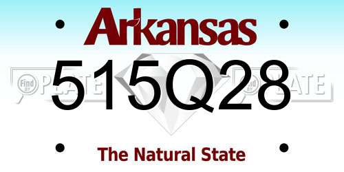 515Q28 Arkansas License Plate