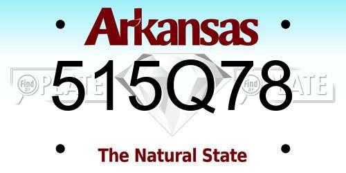 515Q78 Arkansas License Plate
