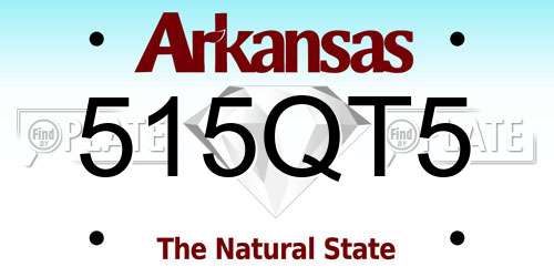 515QT5 Arkansas License Plate