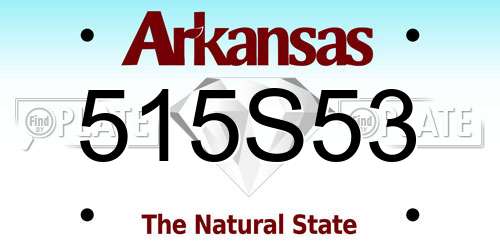 515S53 Arkansas License Plate