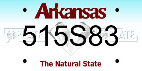 515S83 Arkansas License Plate