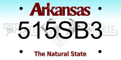 515SB3 Arkansas License Plate