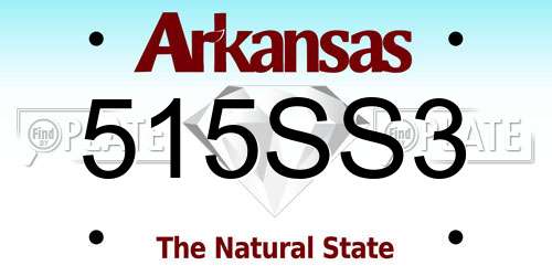 515SS3 Arkansas License Plate