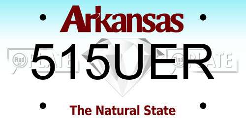 515UER Arkansas License Plate
