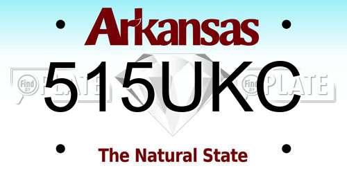 515UKC Arkansas License Plate