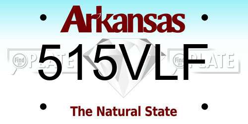 515VLF Arkansas License Plate