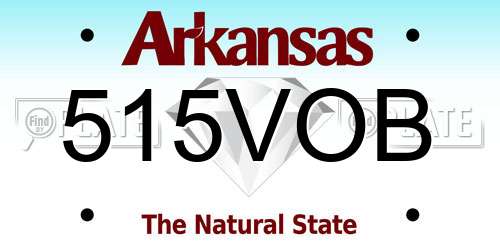 515VOB Arkansas License Plate