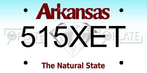 515XET Arkansas License Plate