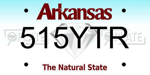 515YTR Arkansas License Plate