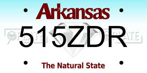 515ZDR Arkansas License Plate