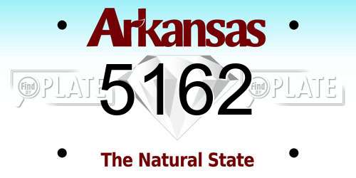 5162 Arkansas License Plate