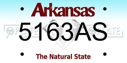 5163AS Arkansas License Plate