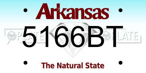5166BT Arkansas License Plate