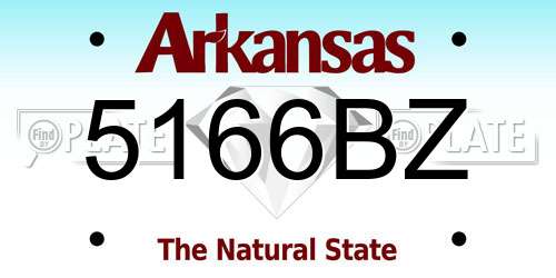 5166BZ Arkansas License Plate