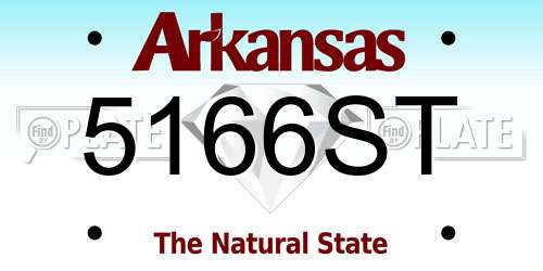 5166ST Arkansas License Plate