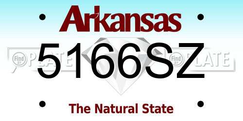 5166SZ Arkansas License Plate