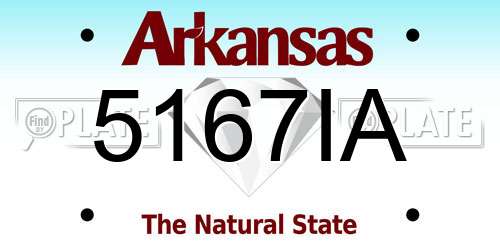 5167IA Arkansas License Plate