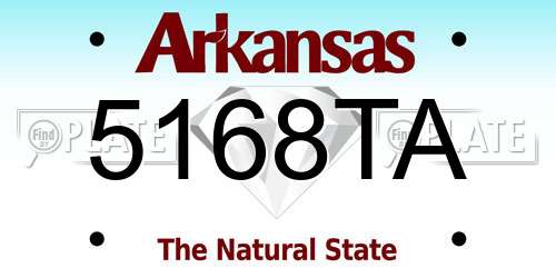 5168TA Arkansas License Plate
