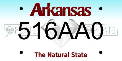 516AA0 Arkansas License Plate