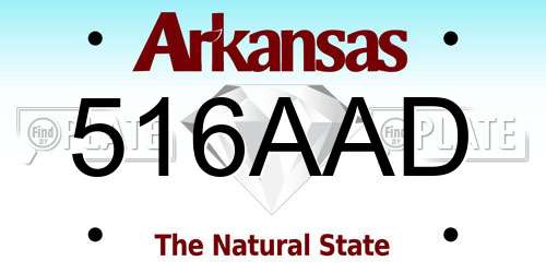 516AAD Arkansas License Plate