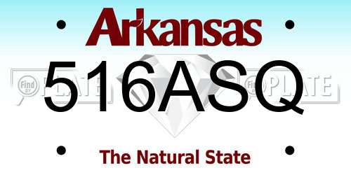 516ASQ Arkansas License Plate