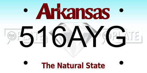 516AYG Arkansas License Plate