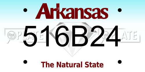516B24 Arkansas License Plate